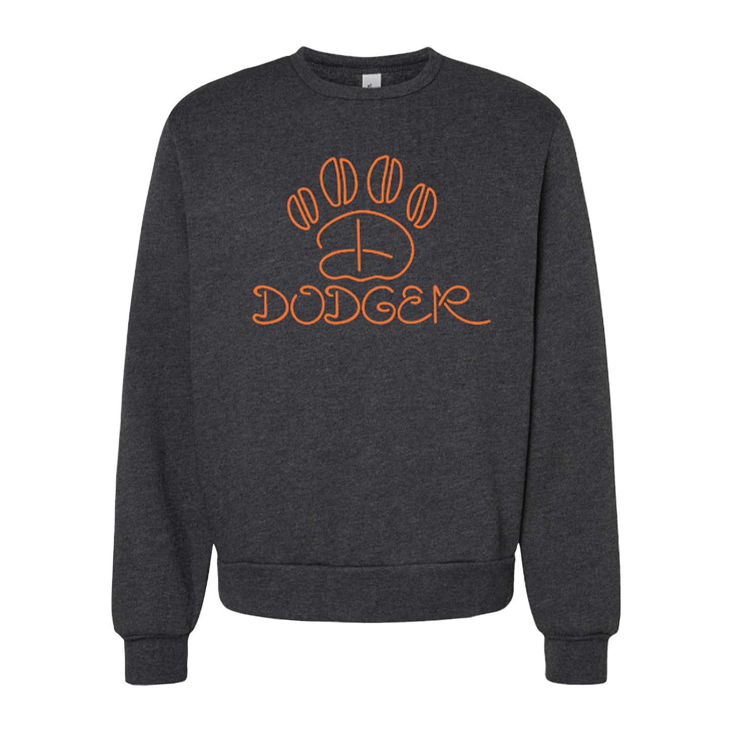 Grey Dodger orange logo crewneck