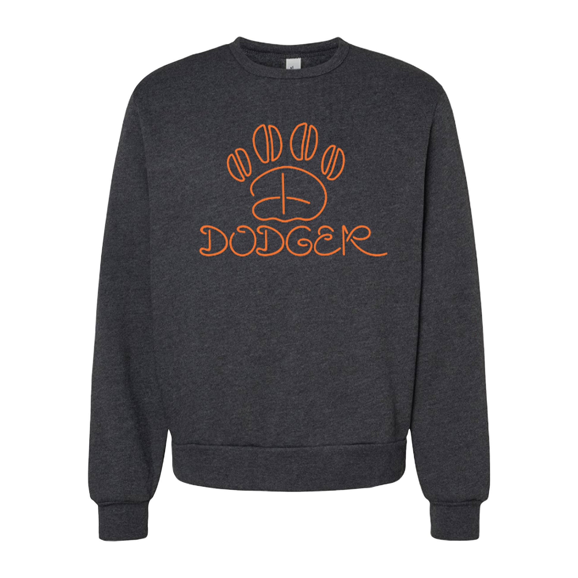 Grey Dodger orange logo crewneck