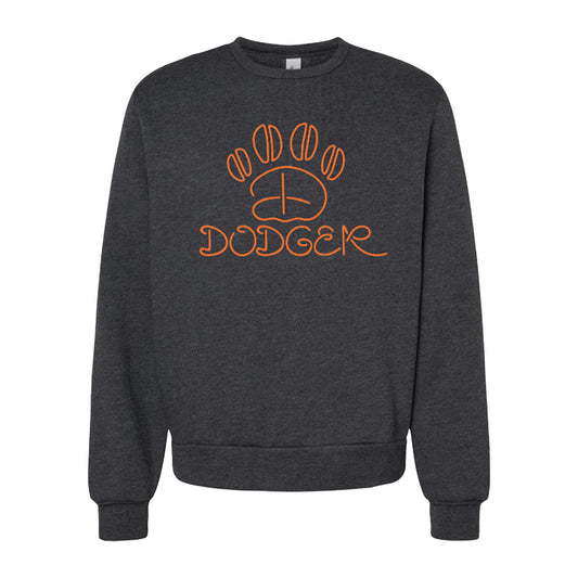 Grey Dodger orange logo crewneck