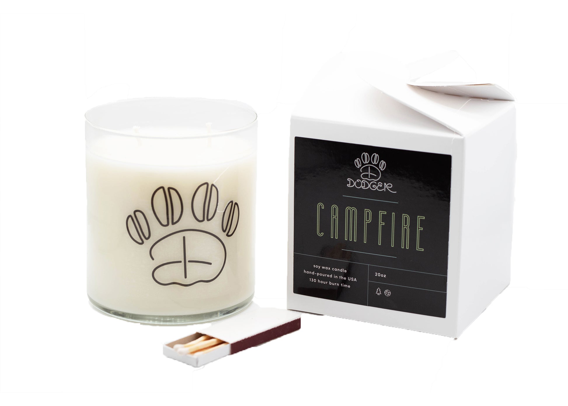 Campfire Dodger logo black and white candle