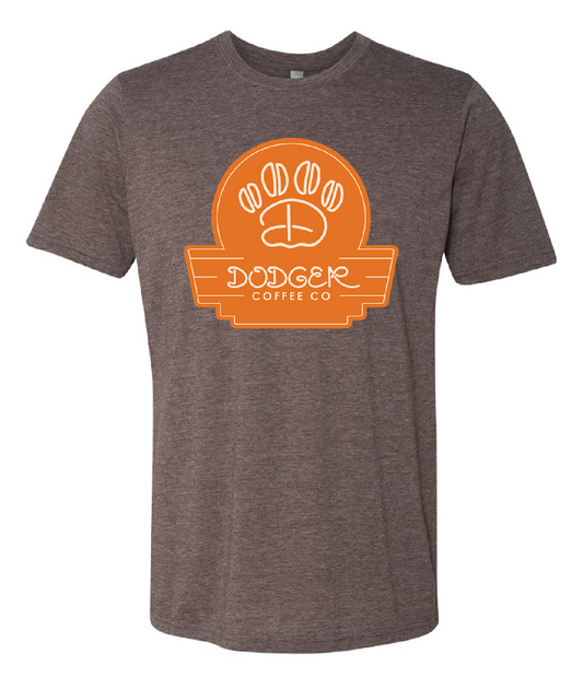 Dodger short sleeved heather orange dodger coffee diner logo