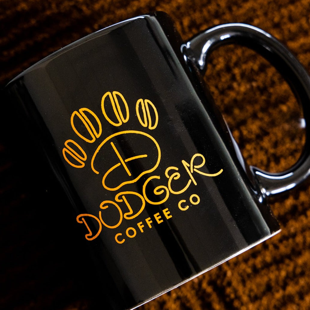 Dodger black and orange coffee mug